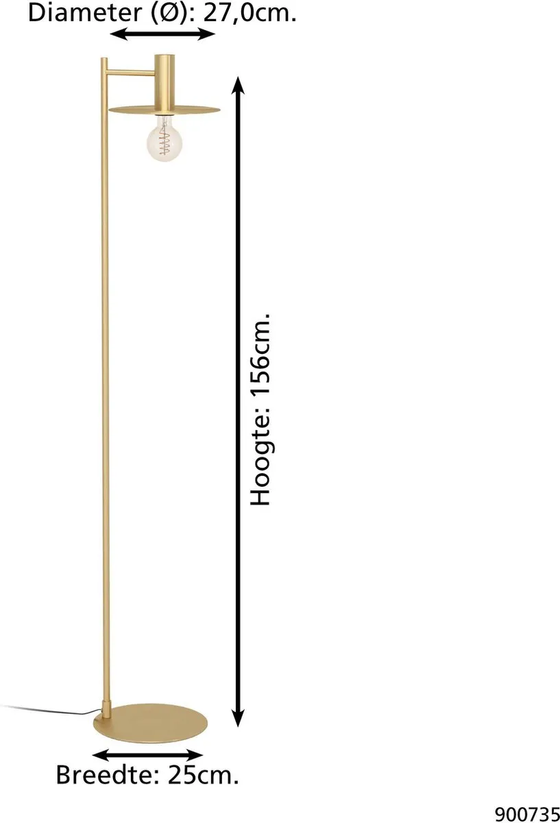 Eglo Escandell Vloerlamp 156cm - Goud - afbeelding 6 van 6