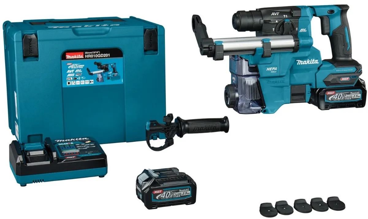 Makita HR010GD201 Accu Combihamer SDS-Plus - 40V - 20mm Beton - afbeelding 6 van 6
