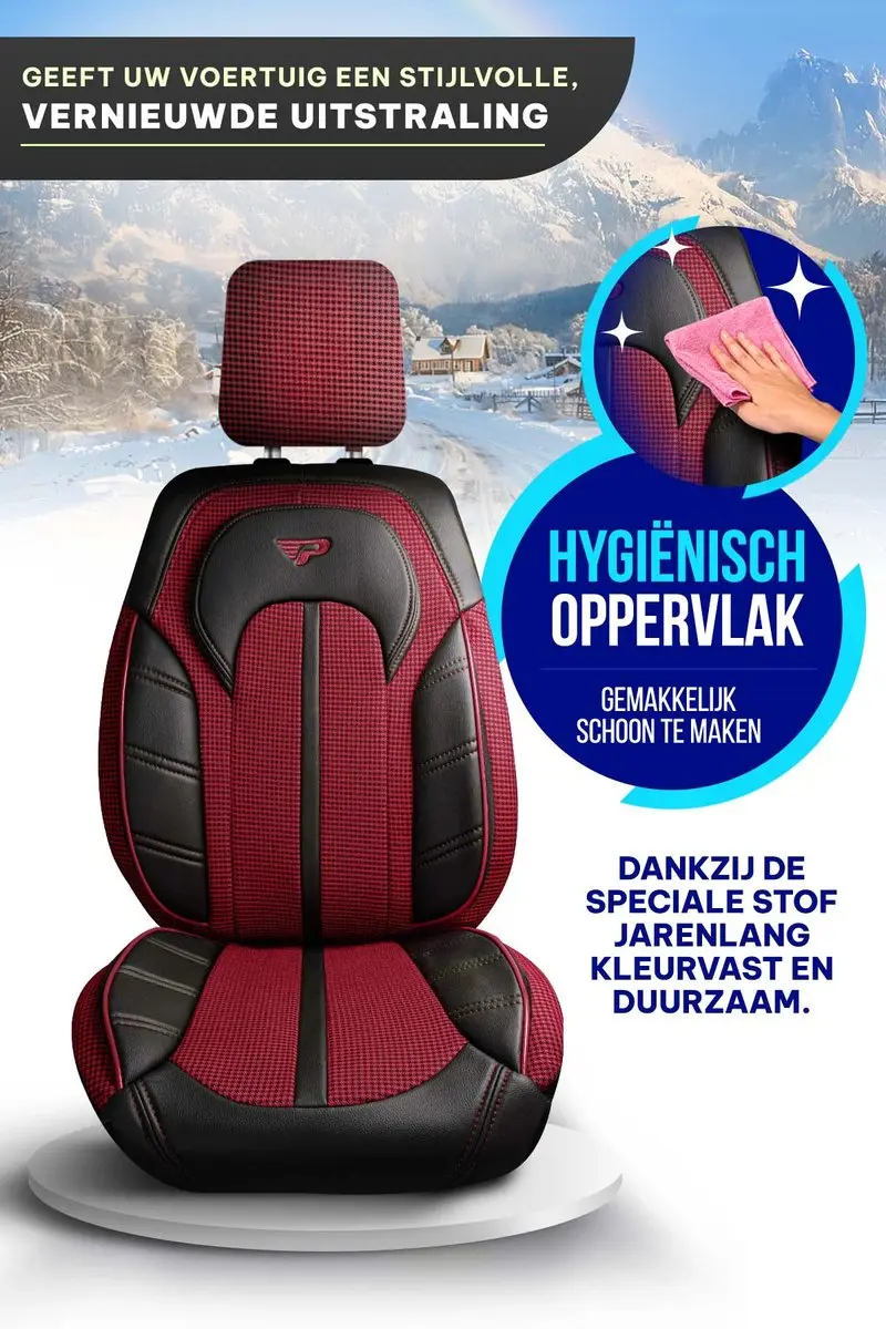 Panda Stoelhoezen Renault Clio 2019-2026 - Voorstoelenset Bordeaux