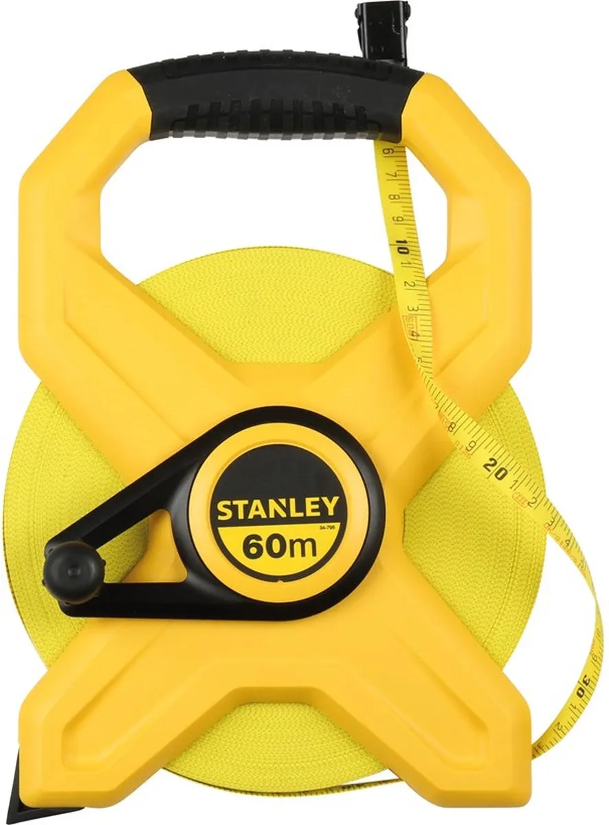 Stanley Landmeter Fiberglas 60m 12.7mm - Geel