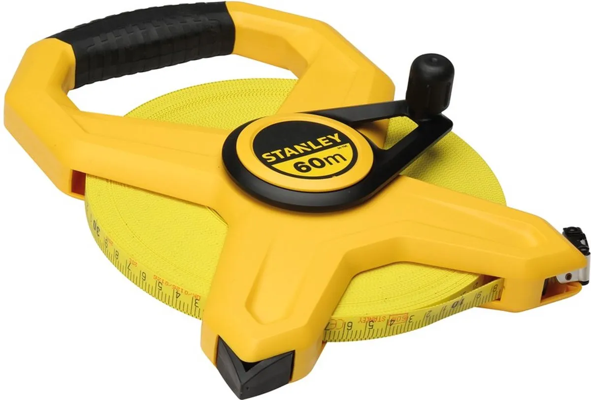 Stanley Landmeter Fiberglas 60m 12.7mm - Geel