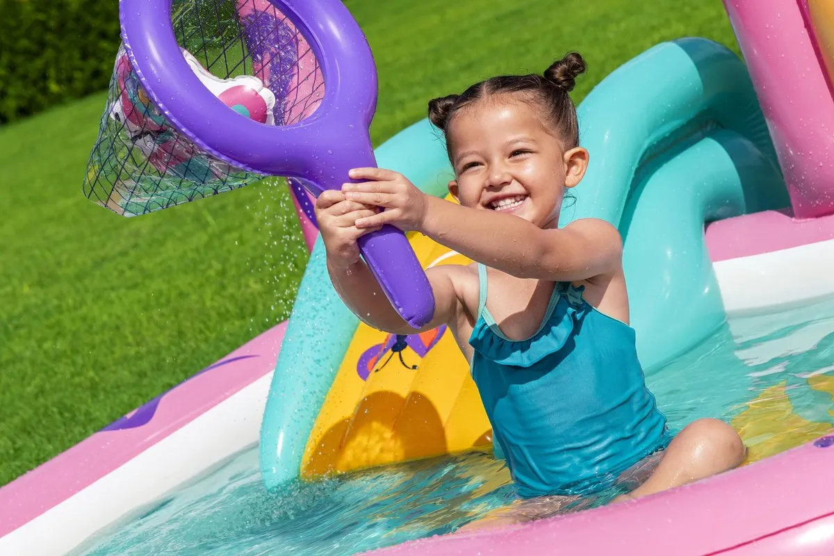 Bestway Butterfly Wonder Opblaasbaar Waterspeelcentrum 180cm - Roze/Multicolor - afbeelding 4 van 6
