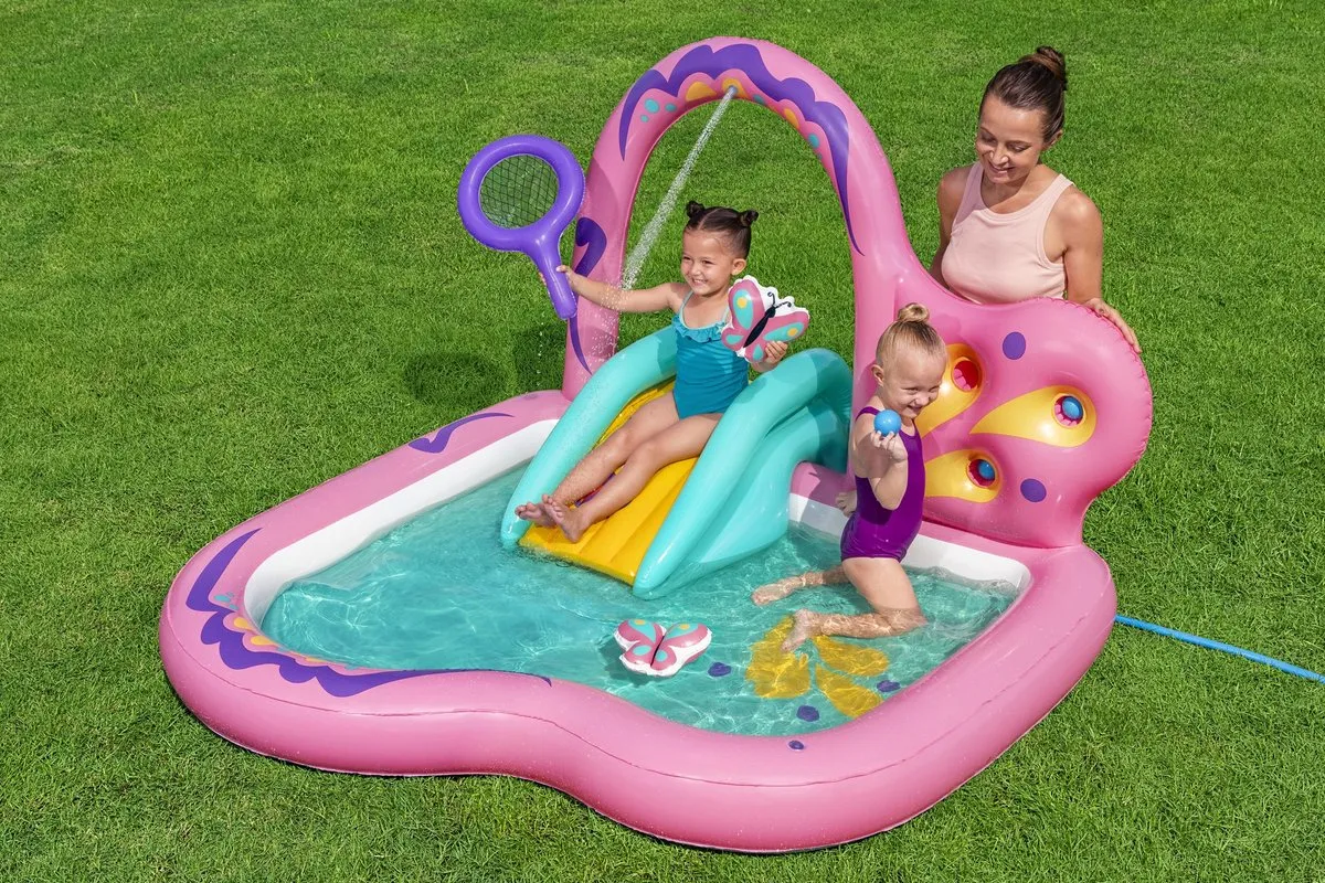 Bestway Butterfly Wonder Opblaasbaar Waterspeelcentrum 180cm - Roze/Multicolor - afbeelding 2 van 6
