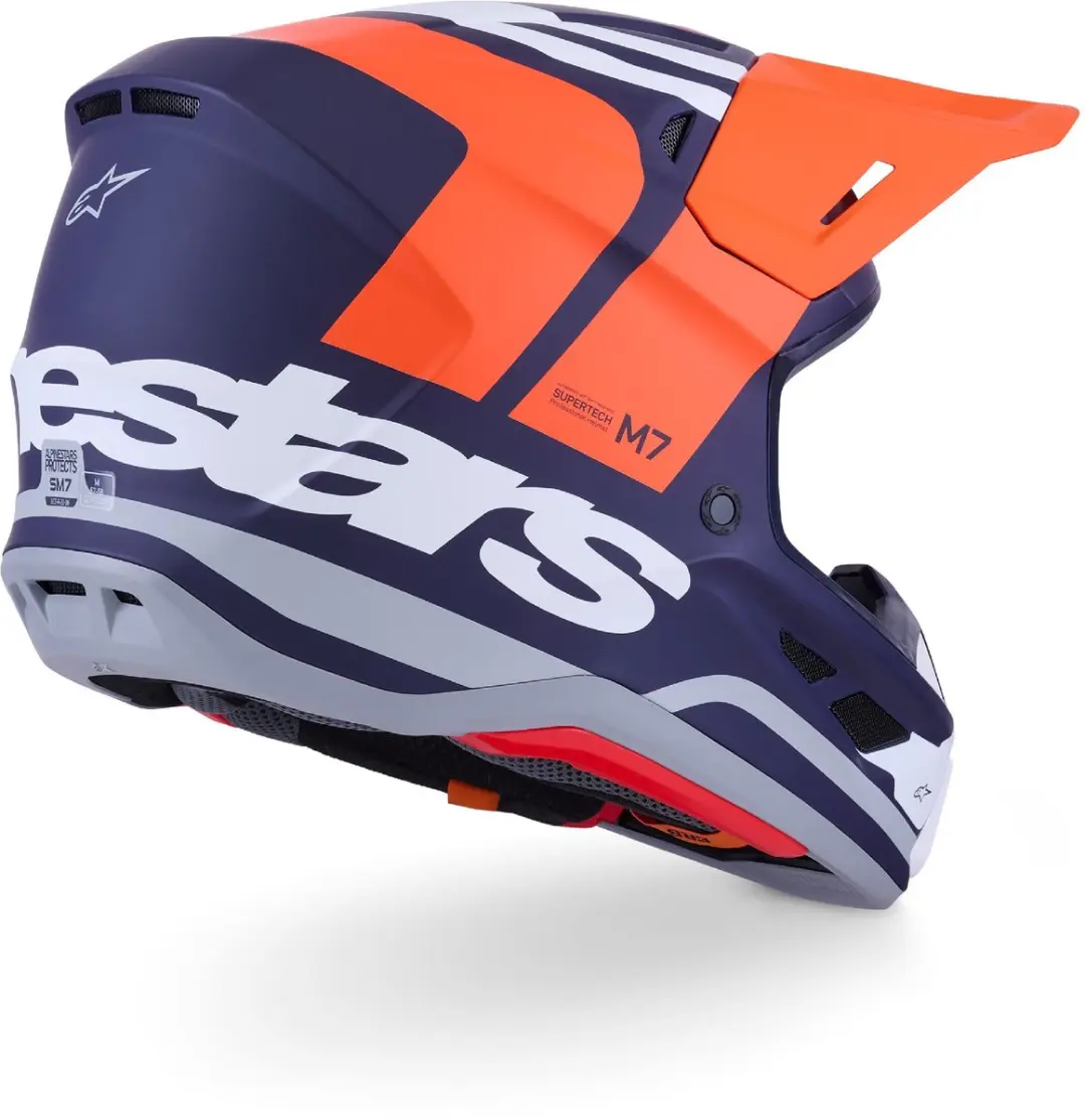 Alpinestars S-M7 Core Mat Helm - L - Oranje/Blauw