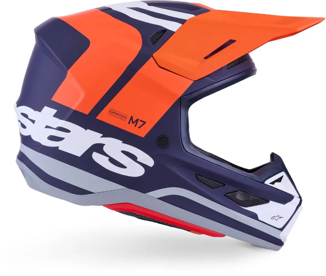 Alpinestars S-M7 Core Mat Helm - L - Oranje/Blauw