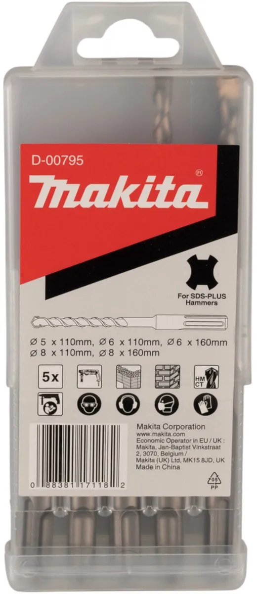 Makita SDS Plus Steenboren Set 5-delig