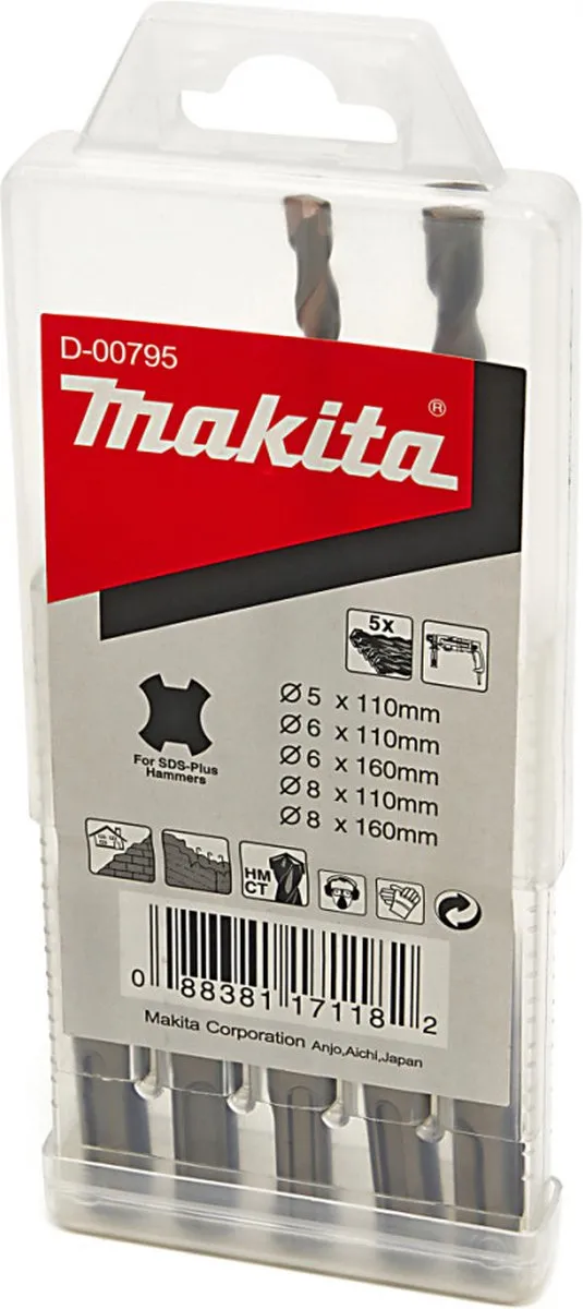 Makita SDS Plus Steenboren Set 5-delig - 110mm/160mm