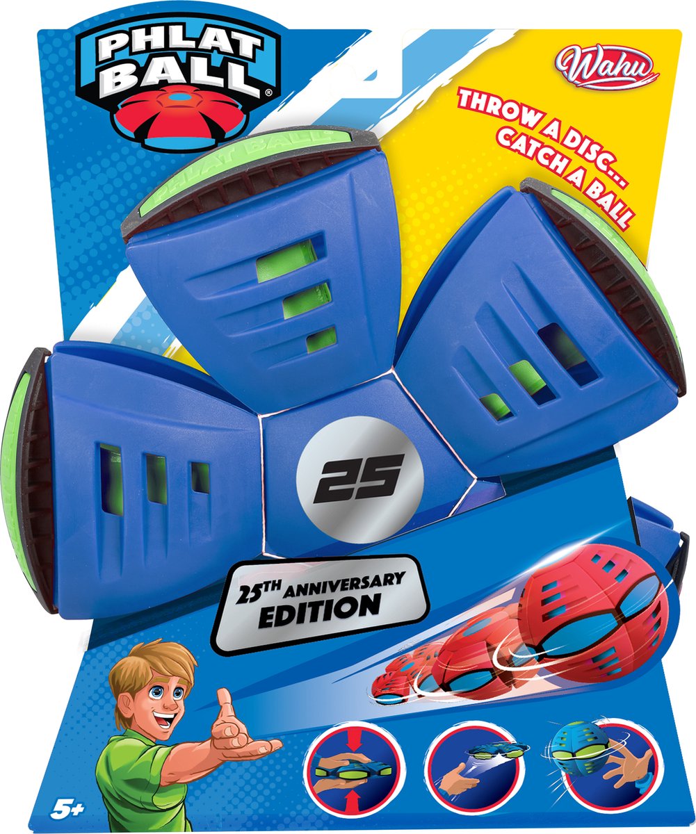 Goliath Phlat Ball Classic Blauw - Vang- en werpspel - Gooi een schijf, vang een bal! - 25 jaar editie!