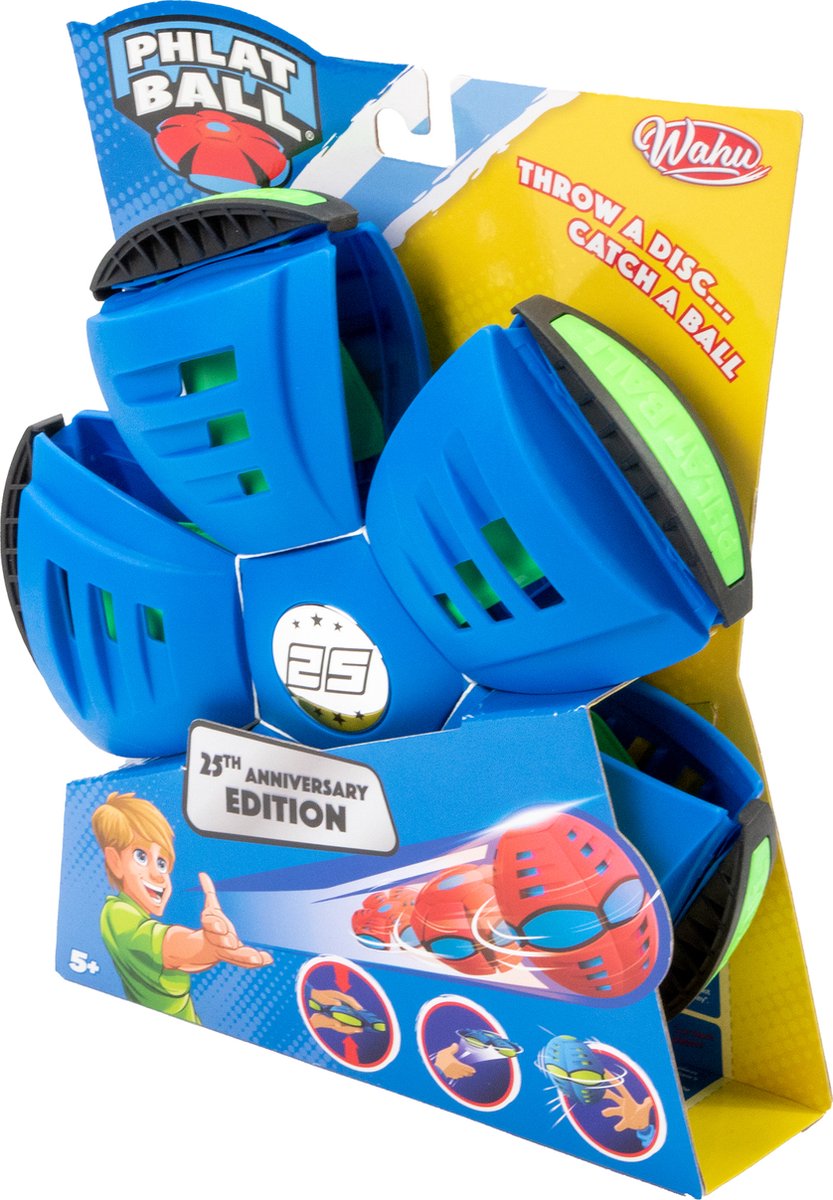 Goliath Phlat Ball Classic Blauw - Vang- en werpspel - Gooi een schijf, vang een bal! - 25 jaar editie!