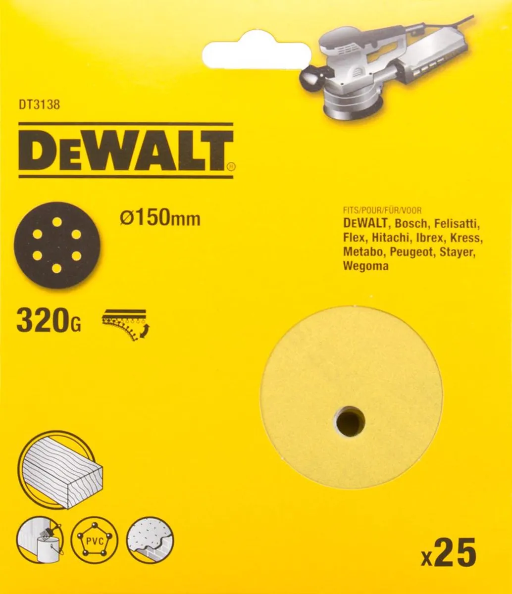 DeWalt DT3138 P320 Schuurschijf 150mm