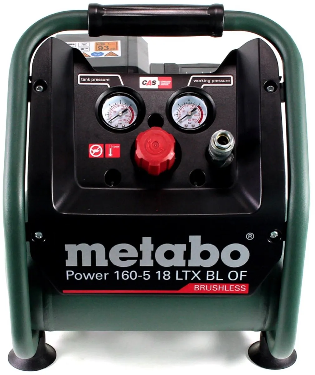 Metabo Power 160-5 18 LTX BL OF Compressor 18V 8,0 bar - 5L Groen