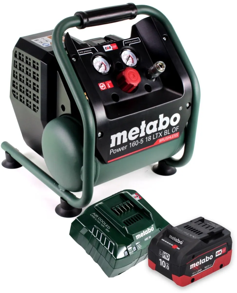 Metabo Power 160-5 18 LTX BL OF Compressor 18V 8,0 bar - 5L Groen