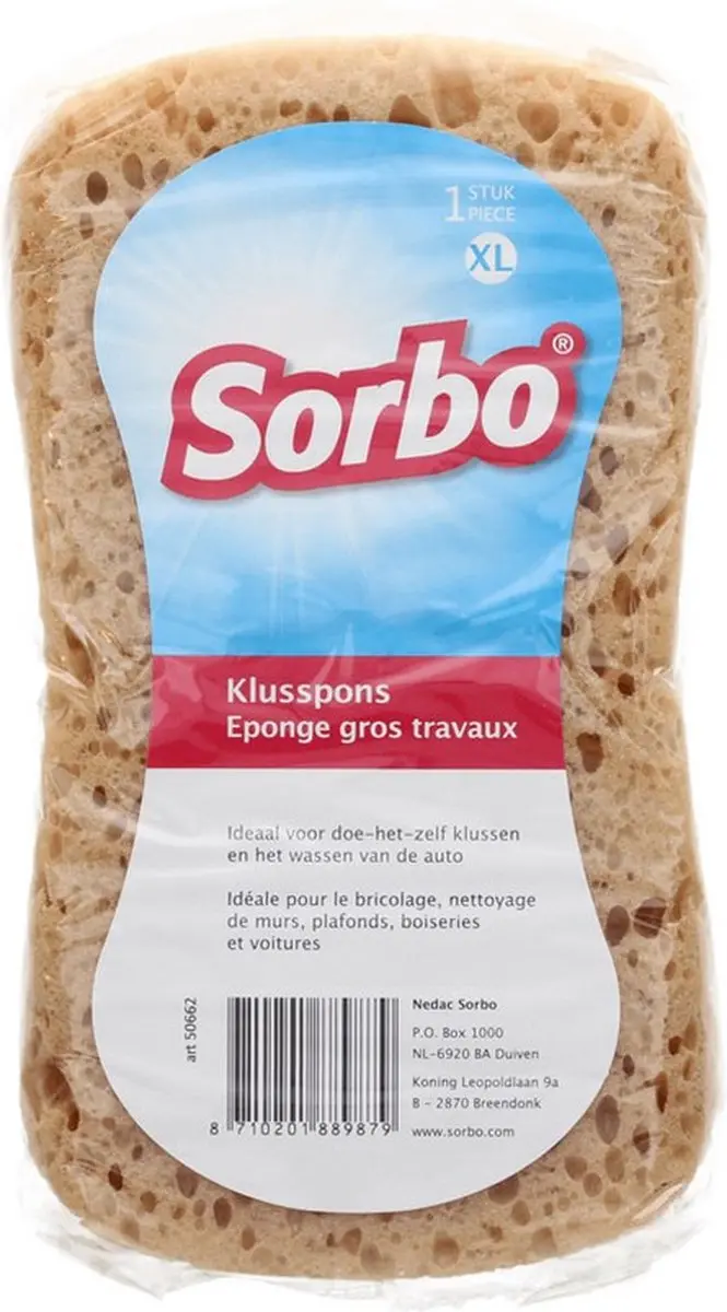 Sorbo Grote Schoonmaakspons 20x11cm - 2 Stuks Geel