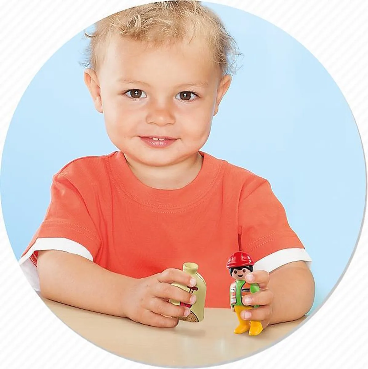 Playmobil 123 Arbeider met kruiwagen 6961 - Blauw/ Groen
