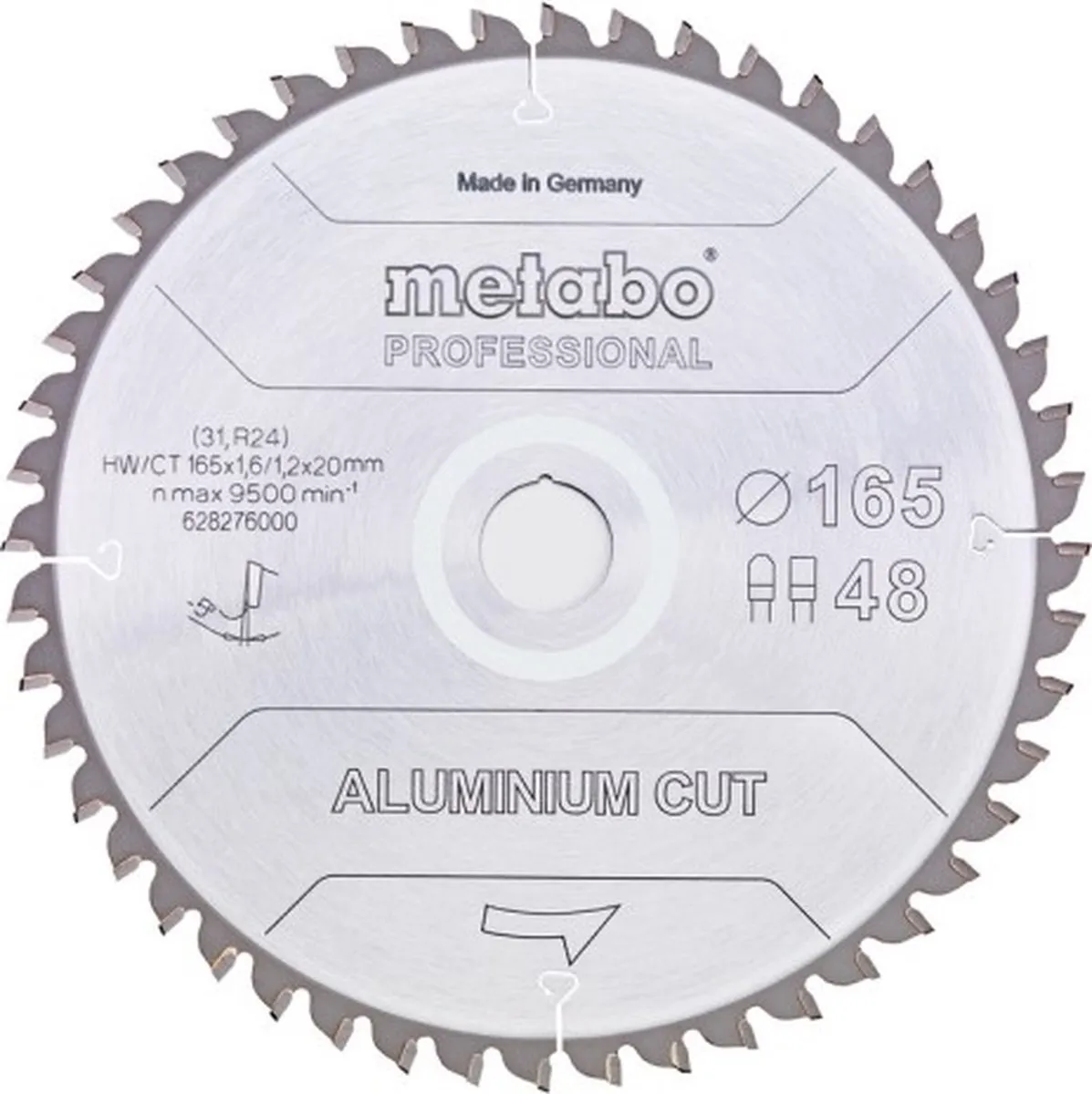 Metabo ALUMINIUM CUT PROFESSIONAL 628288000 Cirkelzaagblad 48 Tanden - Aluminium