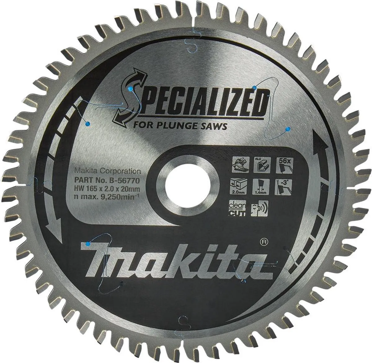 Makita Invalcirkelzaagblad B-56770 Ø165mm - Aluminium - afbeelding 6 van 6