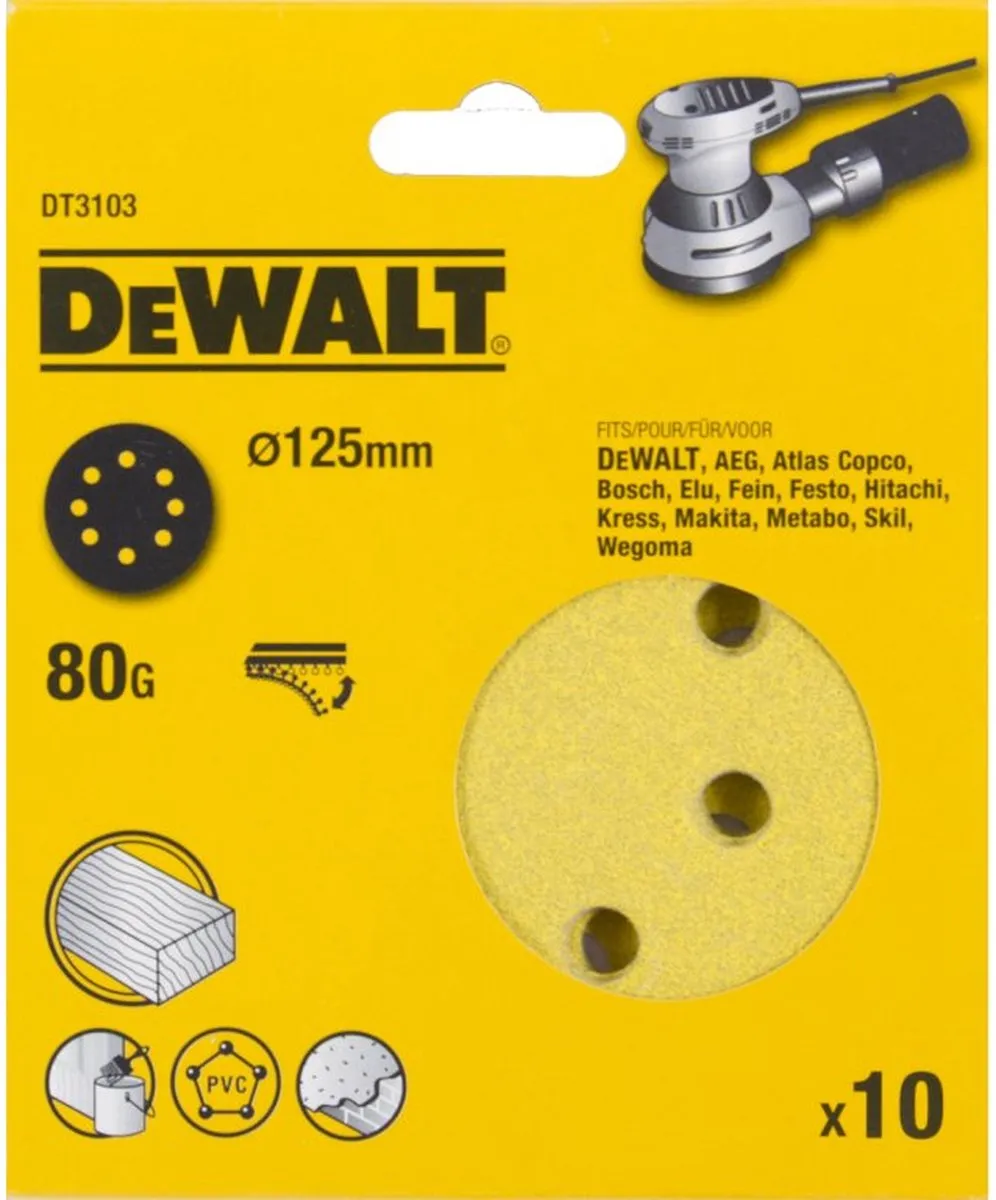 DeWalt DT3103 P80 Schuurschijf 125mm
