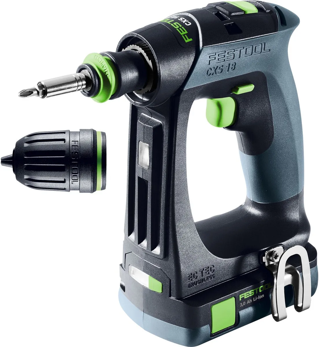 Festool CXS 18 C 3,0-Plus Accu Schroefboormachine 18V - 2x Accu 3,0Ah - afbeelding 6 van 6