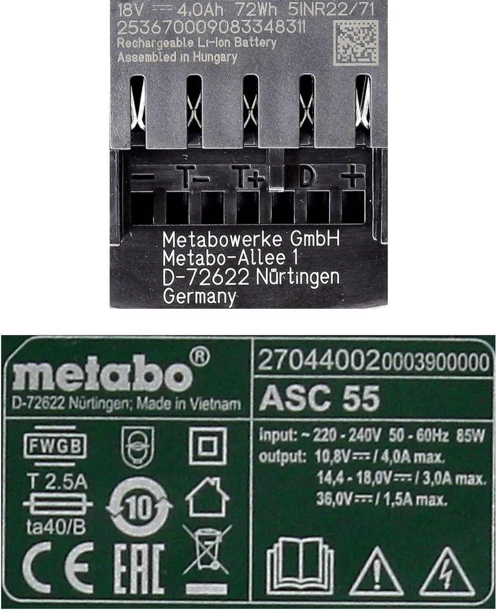 Metabo 18V LiHD Accu Basisset 4,0Ah - 625367000