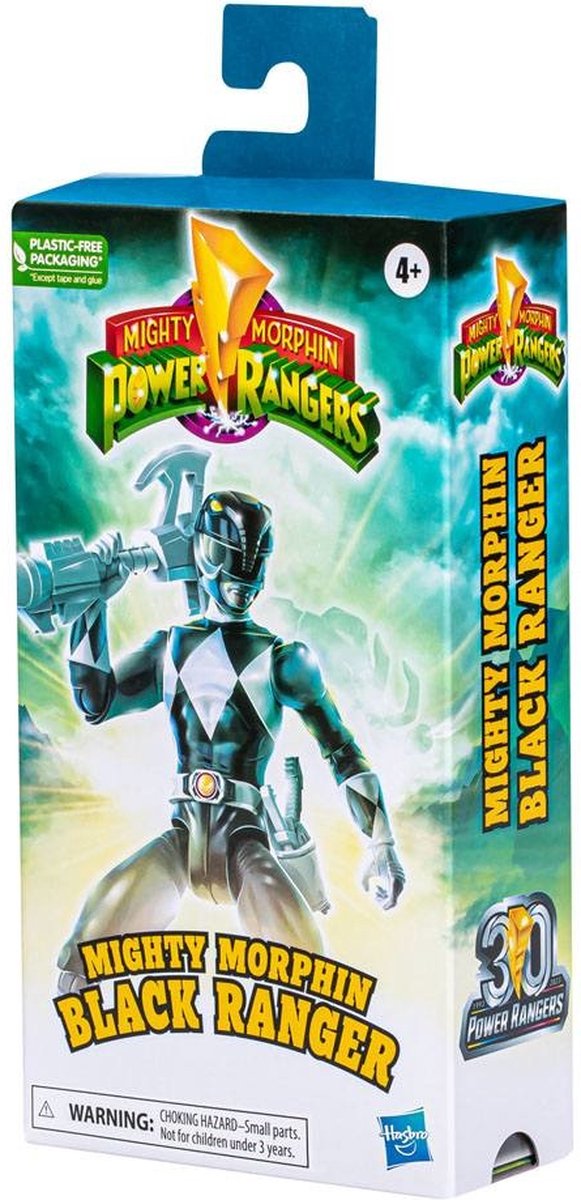 Hasbro Power Rangers Actiefiguur Mighty Morphin Black Ranger 15 cm Multicolours