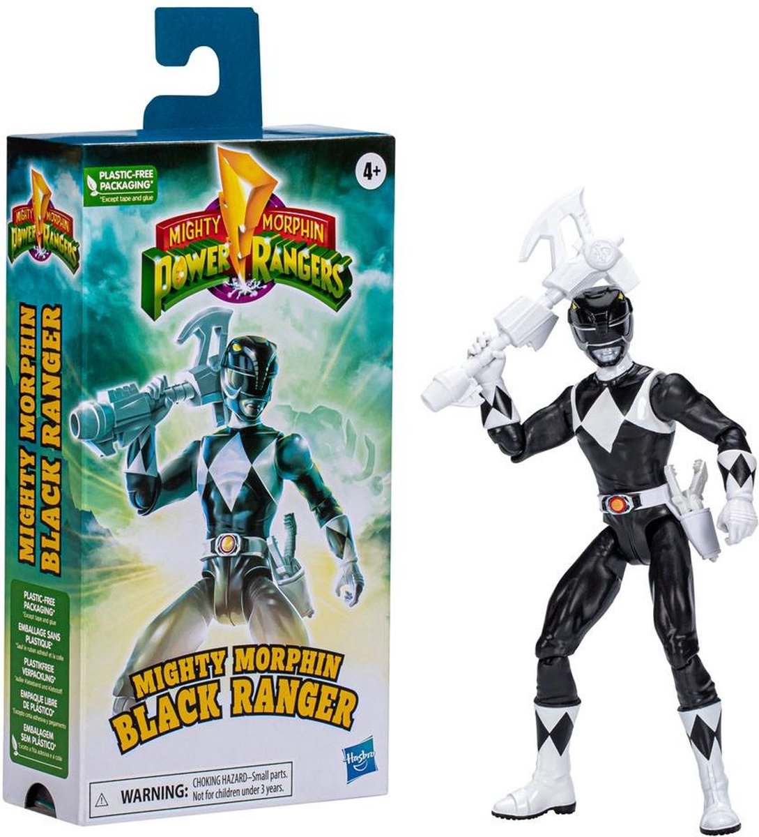 Hasbro Power Rangers Actiefiguur Mighty Morphin Black Ranger 15 cm Multicolours