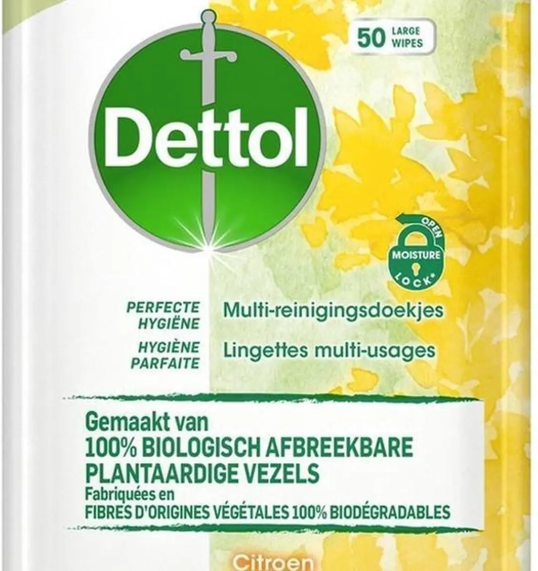 Dettol Schoonmaakdoekjes Bioafbreekbaar - 50 Stuks - afbeelding 2 van 2