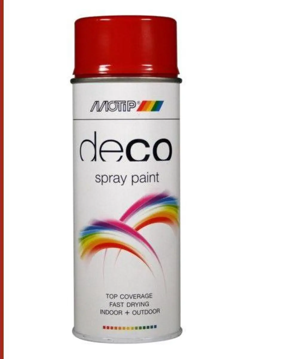 Motip Deco Alkyd Hoogglanslak RAL 3000 Vuurrood 400ml