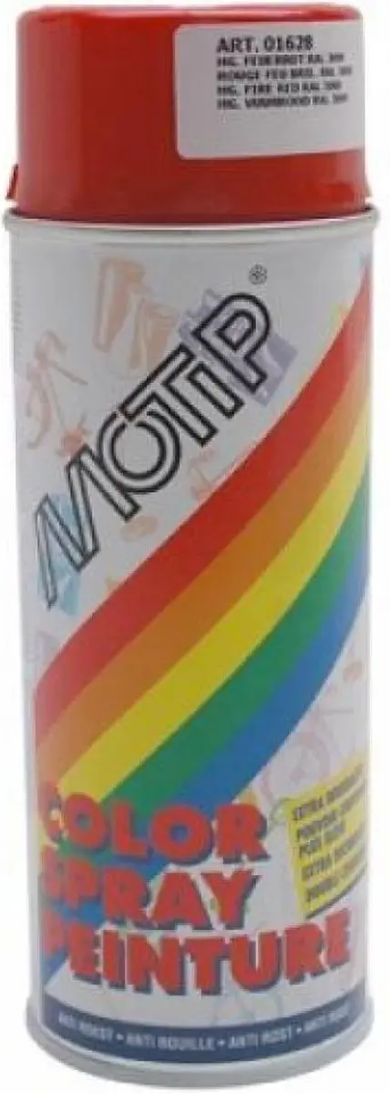 Motip Deco Alkyd Hoogglanslak RAL 3000 Vuurrood 400ml