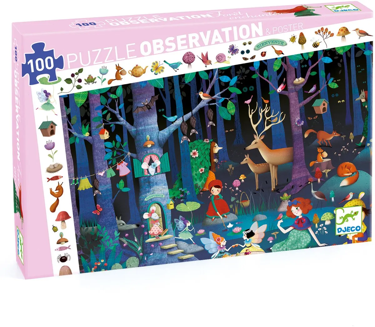 Djeco Observatie Puzzel Betoverd Bos 100 Stuks