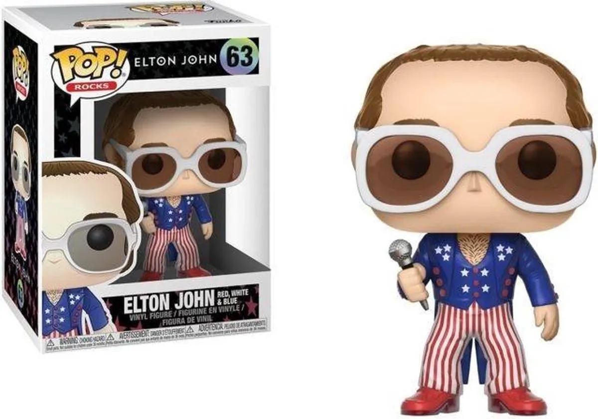 Funko Pop! Elton John FUN26295 Verzamelfiguur - Red, White & Blue
