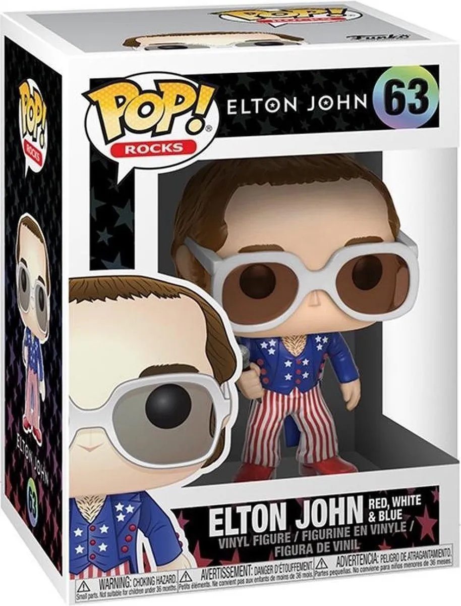 Funko Pop! Elton John FUN26295 Verzamelfiguur - Red, White & Blue