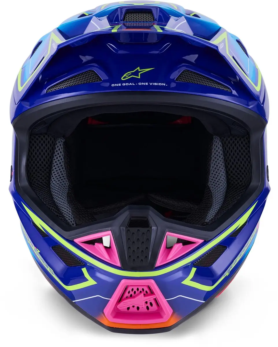 Alpinestars S-M7 Cast Motorcrosshelm - XL - Roze/Blauw/Geel