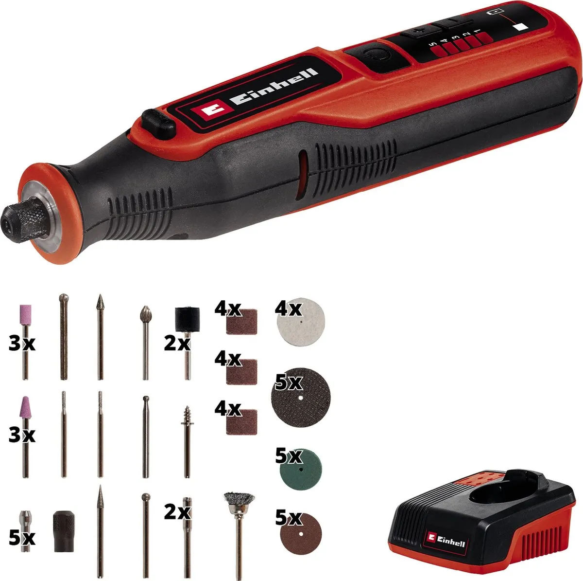 Einhell Accu Roterende Multitool 4419330 - 7,2V - 57-delig