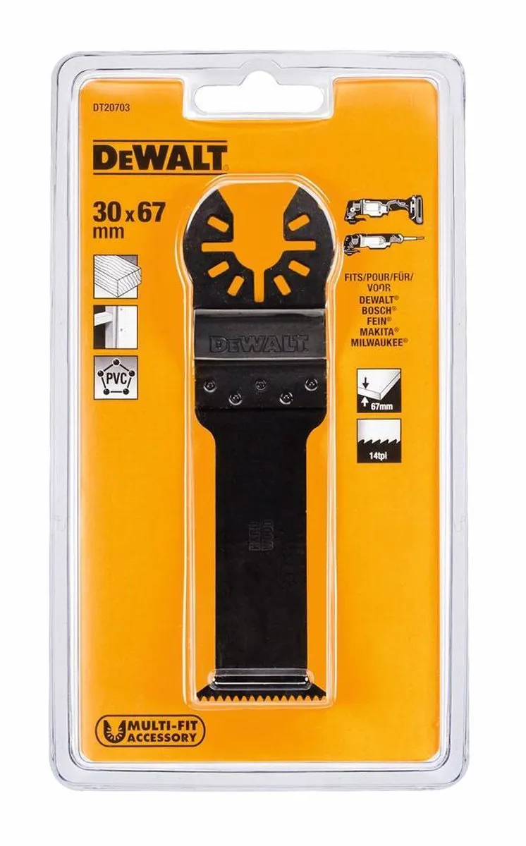DeWalt DT20703 Multitool Zaagblad HCS - Hardhout 67x31mm - afbeelding 6 van 6