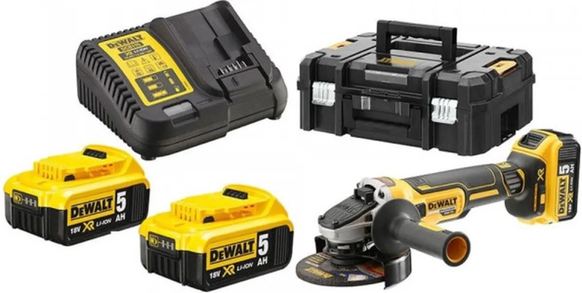 DeWalt DCG405P3 Accu Haakse Slijper 18V - 3x Accu - 125mm