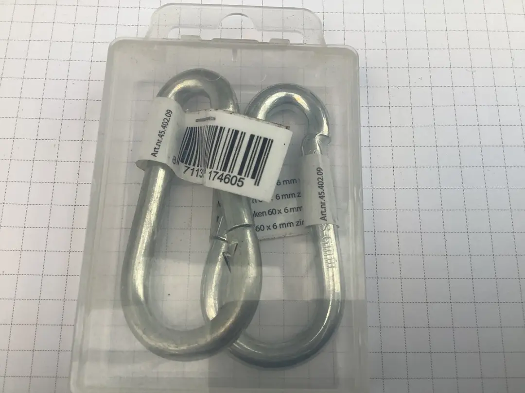 Deltafix Karabijnhaak Verzinkt 60mm x 6mm
