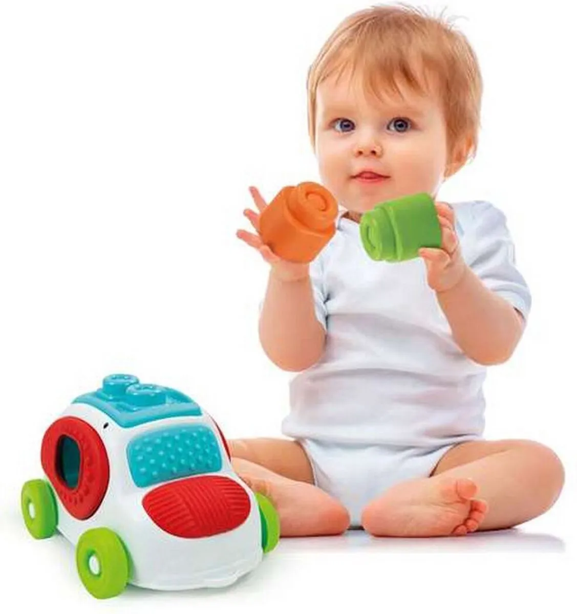 Clementoni Soft Clemmy Sensory Car Stapelblokken - 12 Stuks - Multicolor