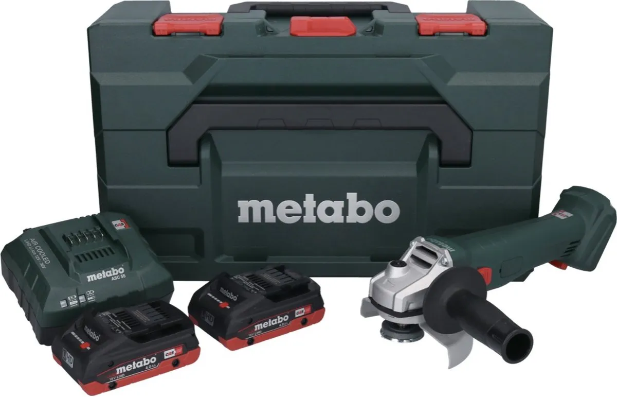Metabo W 18 L 9-125 Haakse Slijper - 125mm - 2x 4,0Ah Accu + Oplader - afbeelding 3 van 5