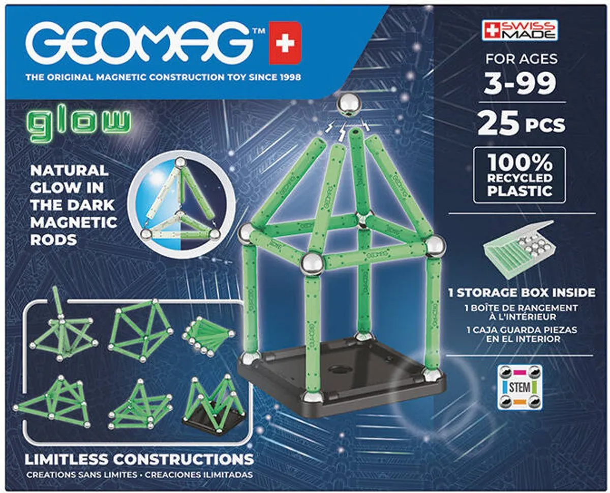 Geomag Glow Recycled Bouwset - 25 Stuks - Multikleur