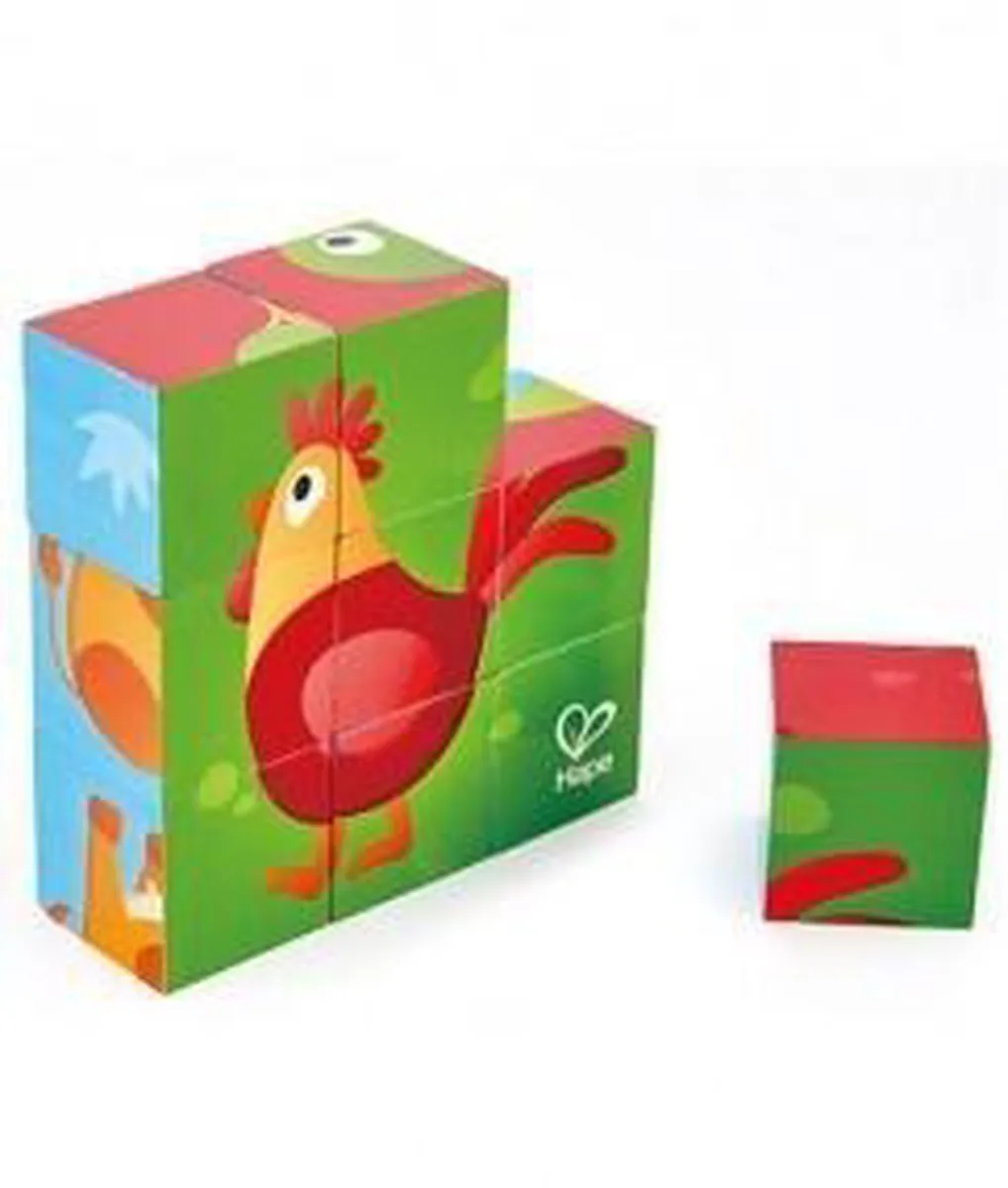 Hape Bauernhof Blockpuzzle 9 Stuks - E1618 - afbeelding 5 van 6