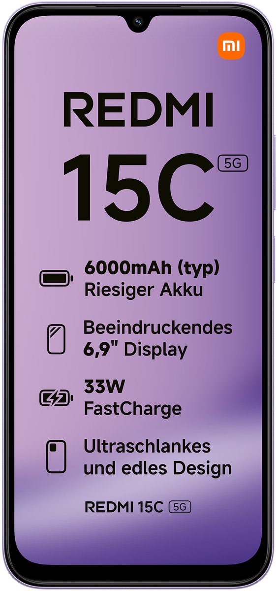 Xiaomi Redmi 15C - 5G - 4GB/128GB - Paars
