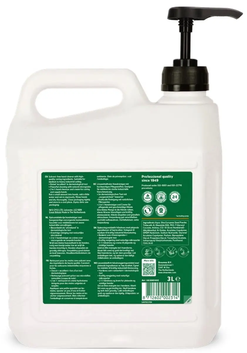 Dreumex Wash & Care Handreiniger 3L - Meerkleurig