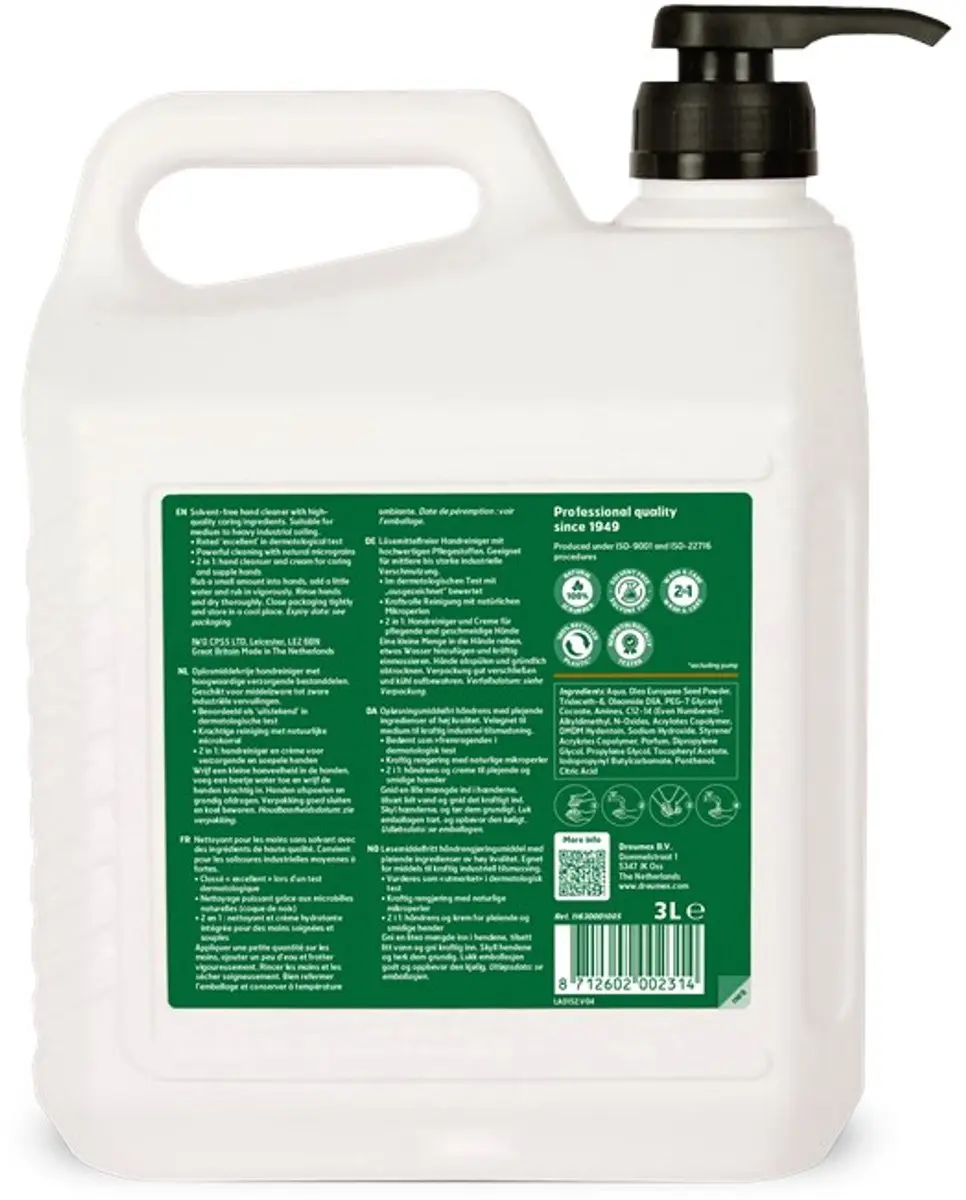 Dreumex Wash & Care Handreiniger 3L - Meerkleurig