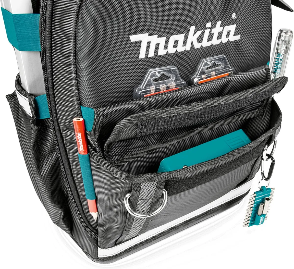 Makita E-15481 Gereedschapsrugzak - 50 Stuks - Zwart/Grijs/Blauwgroen