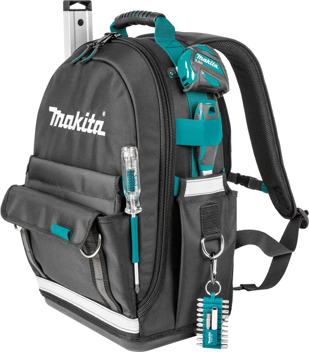 Makita E-15481 Gereedschapsrugzak - 50 Stuks - Zwart/Grijs/Blauwgroen