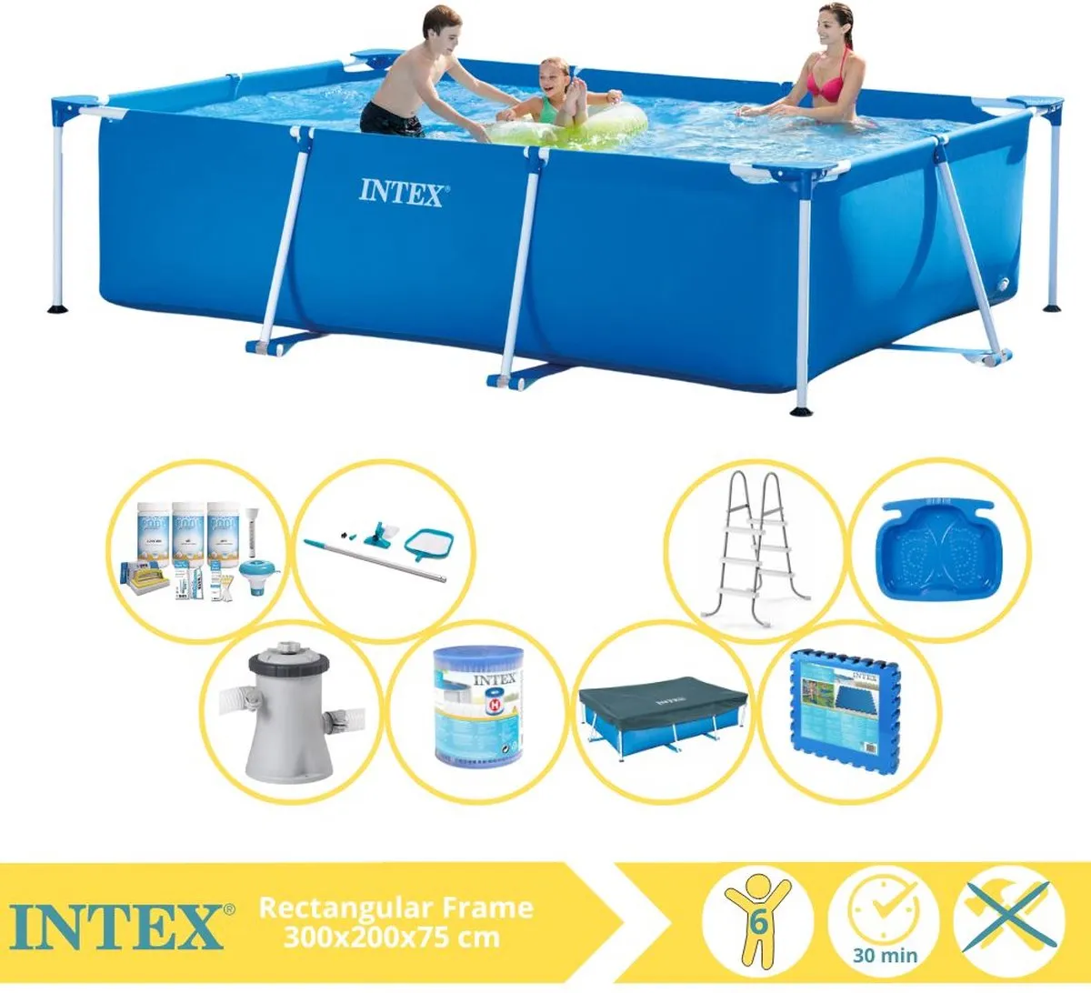 Intex 28272NP Opzetzwembad 300x200x75cm - Blauw/Wit