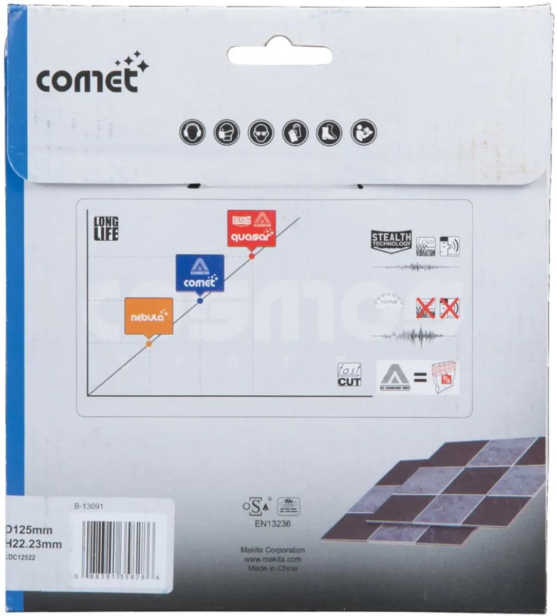 Makita Comet B-13091 Diamantdoorslijpschijf 125mm