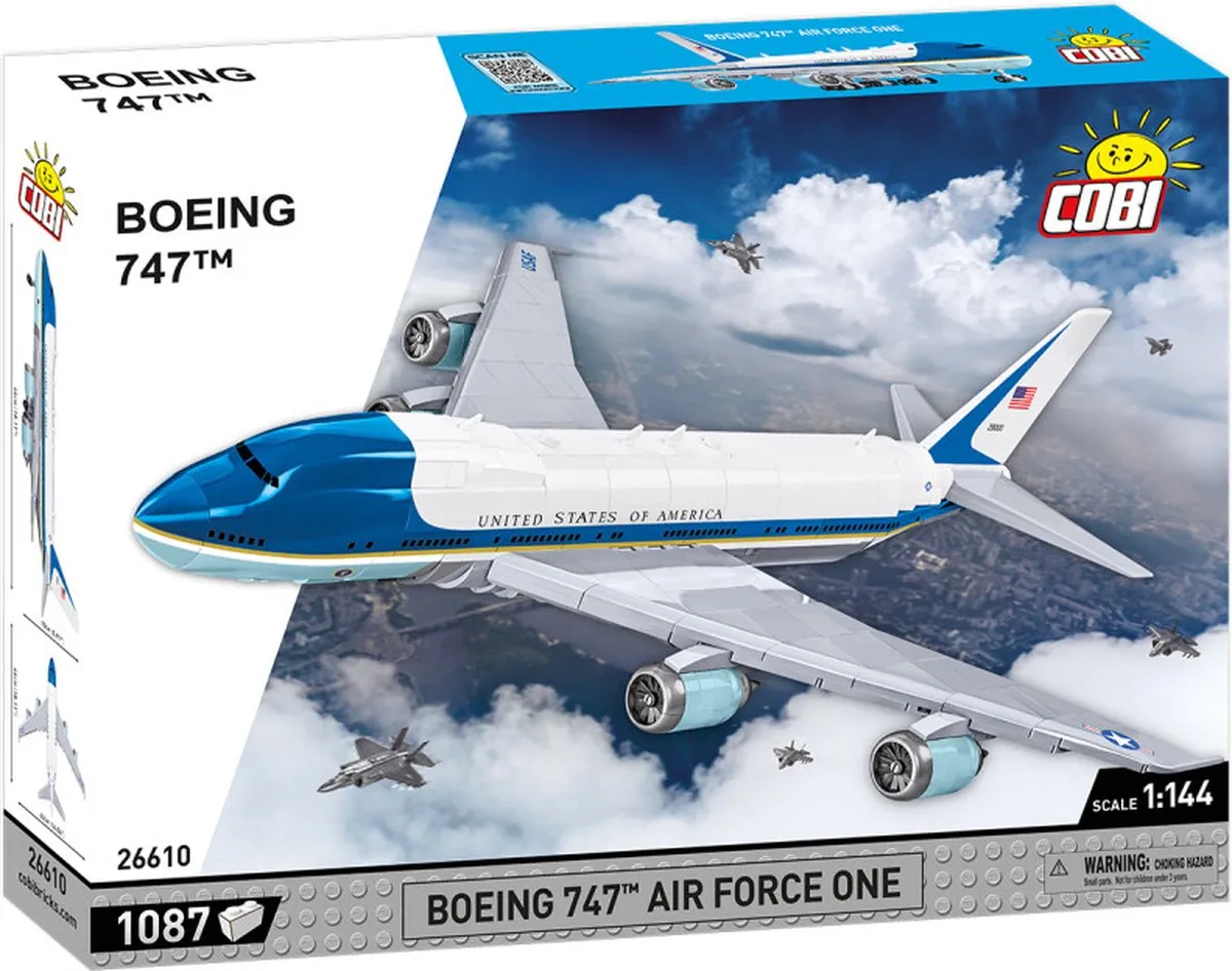 Cobi 26610 Airforce One 747 - 1087 Stukken - Meerkleurig