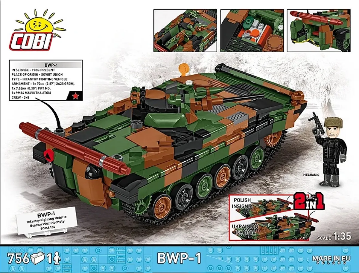 Cobi 2630 BWP-1 Legoset - 756 Stukken - Bruin/ Groen/ Zwart