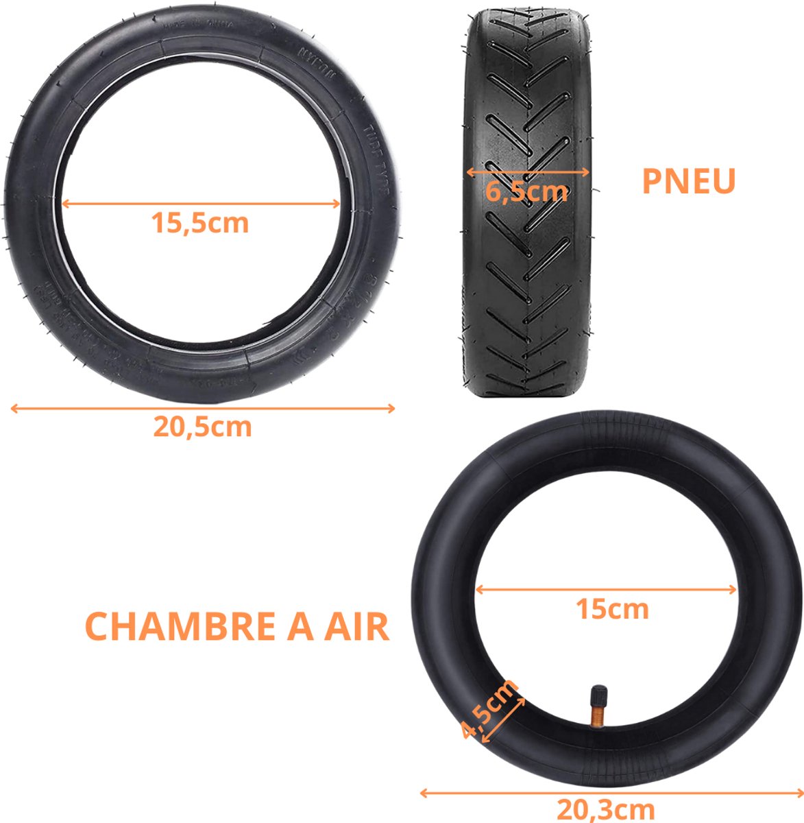 Band + binnenband geschikt voor Xiaomi M365 M365 PRO Essential Wispeed T855 T850 Scooter - 8,5 inch Voor- en Achterwiel